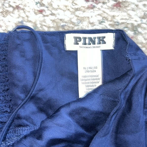 Vintage Pink Elegant Navy Blue Women's Top Size XL - Picture 3 of 4